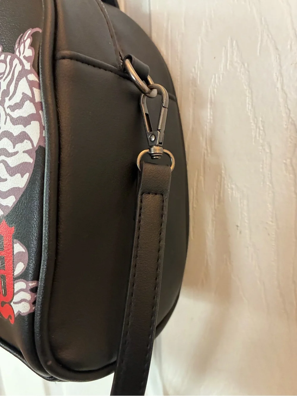 Ed Hardy Black Dome Satchel Tiger & Floral Tattoo Print Bowler Bag Y2K